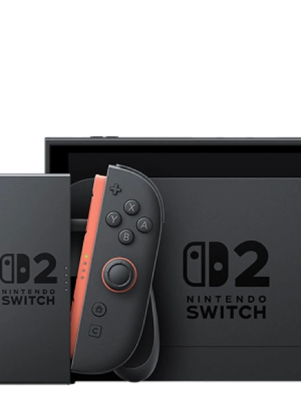 Nintendo Switch OLED Console with Gray Dock and Coral Accent Joy-Con